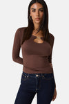 Top uni manches longues brun - Guess®
