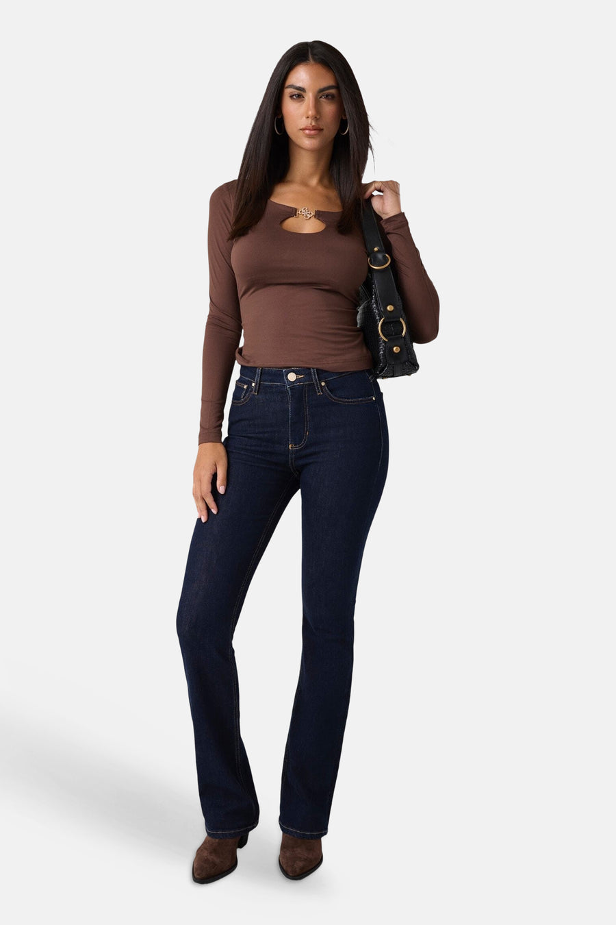 Top uni manches longues brun - Guess®