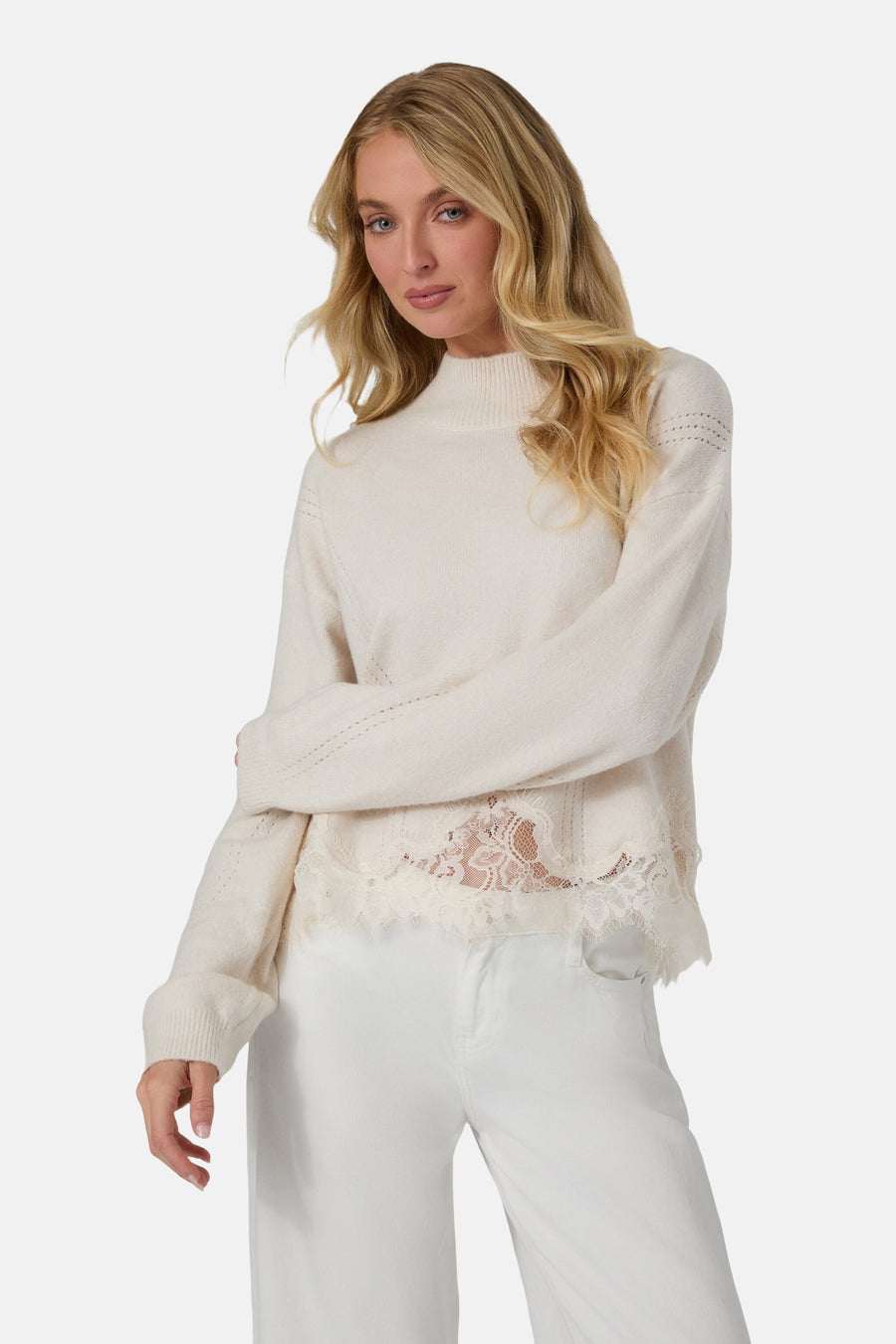 Pull col rond beige - Guess®