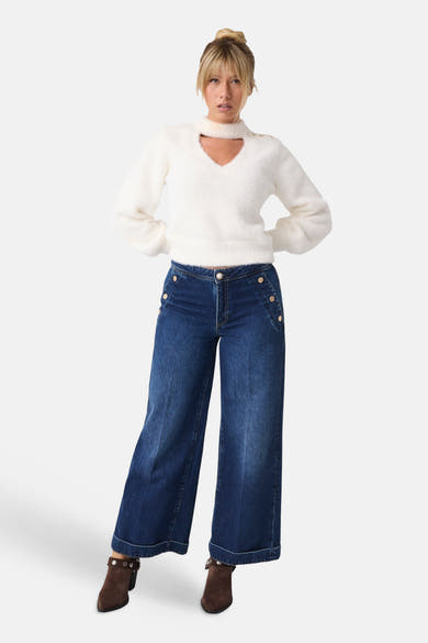 Trui met V-hals wit - Guess®