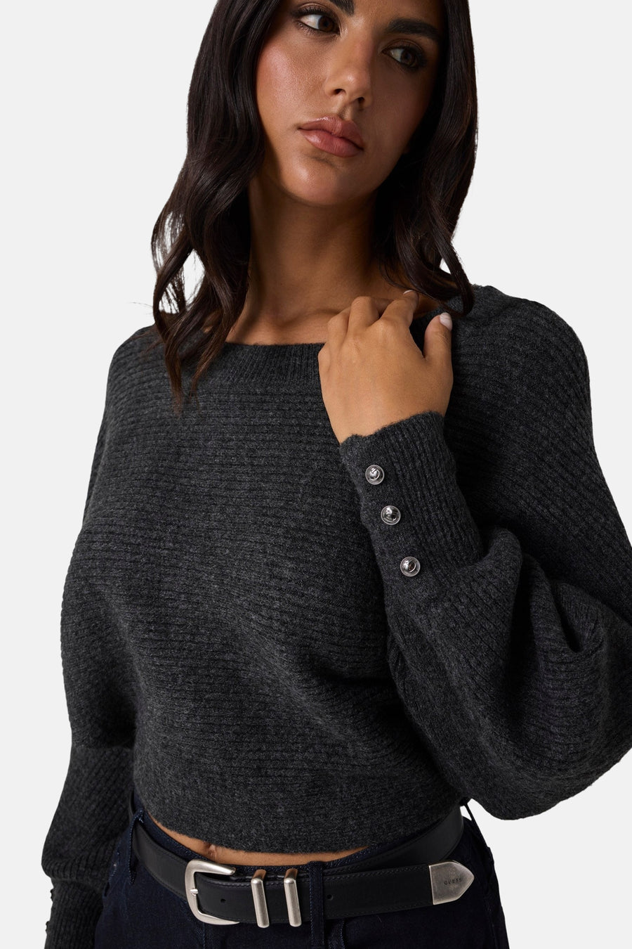 Trui met ronde hals grijs - Guess®