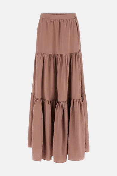 Jupe longue mauve de Guess®, à volants et taille élastiquée.