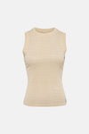 Top sans manches beige de Guess, orné de petits détails brillants.
