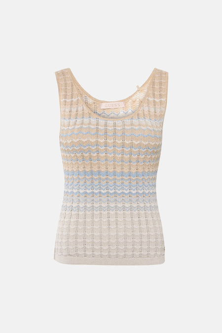 Débardeur tricoté multicolore de Guess avec motif à chevrons.