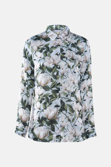Multikleurig overhemd met lange mouwen van Guess, met een bloemenpatroon van magnolia's.