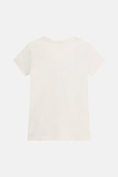 Wit T-shirt met korte mouwen van Guess, achterkant, effen en glad.