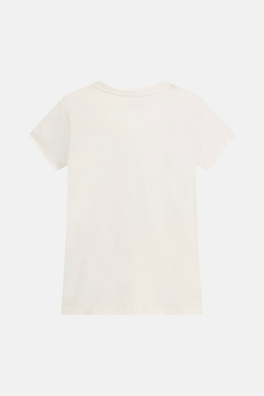 Wit T-shirt met korte mouwen van Guess, achterkant, effen en glad.