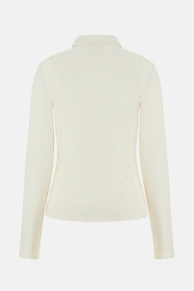 T-shirt à manches longues beige de Guess, à motif ton sur ton sur toute la surface.
