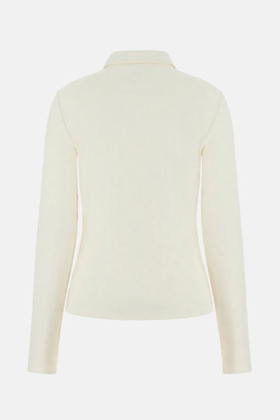 T-shirt à manches longues beige de Guess, à motif ton sur ton sur toute la surface.

