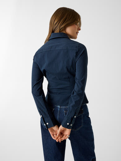 Chemise à manches longues - bleu