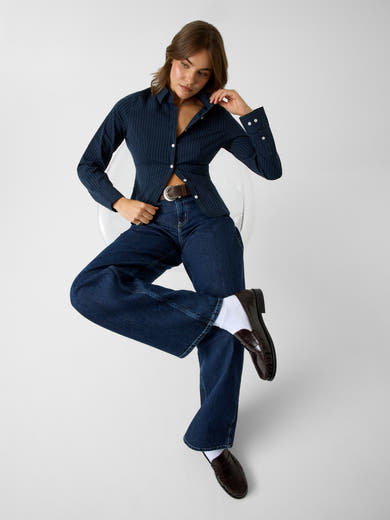 Chemise à manches longues - bleu