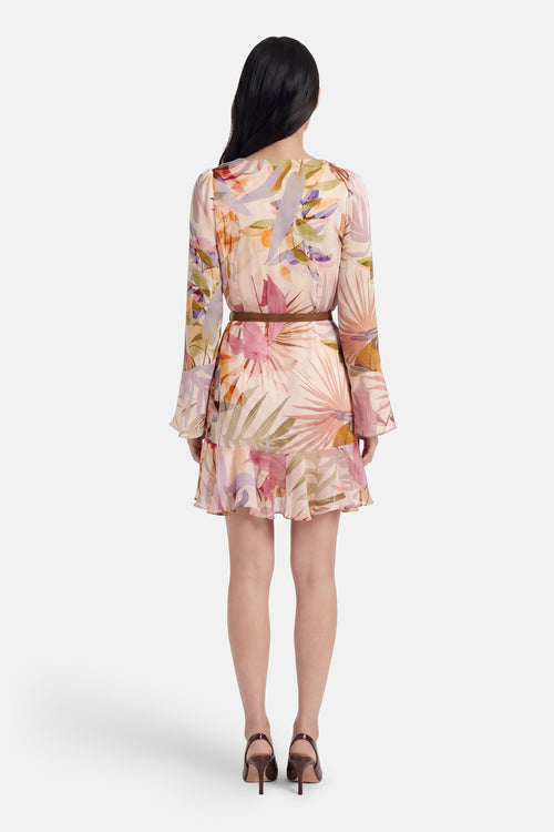 Kleedje met lange mouwen - PMOS / SARIKA PALM PRINT