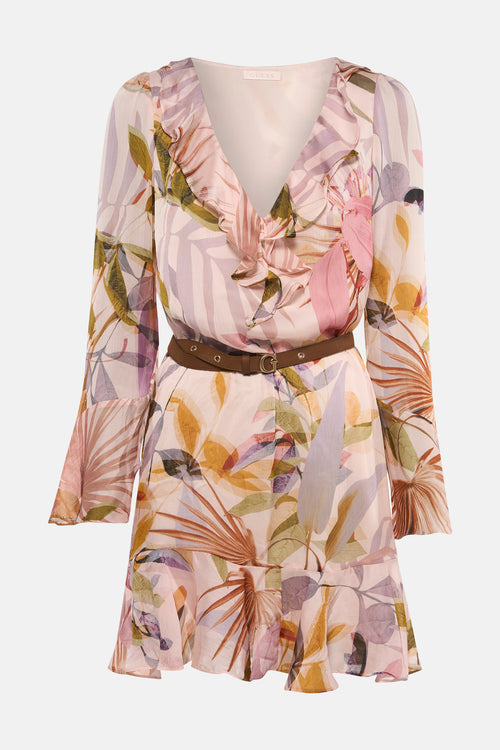 Kleedje met lange mouwen - PMOS / SARIKA PALM PRINT