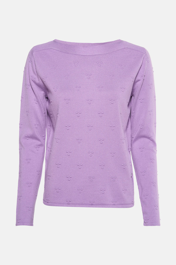 Pull col rond Mauve - ZABAIONE