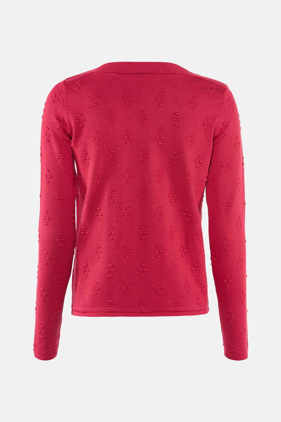 Pull rose à col rond de Zabaione, avec motif en relief.