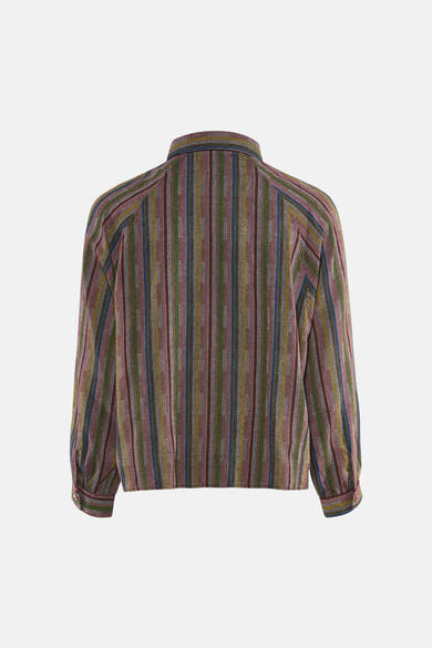 Chemise à manches longues multicolore par ADORE, avec rayures verticales et fermeture boutonnée aux poignets.
