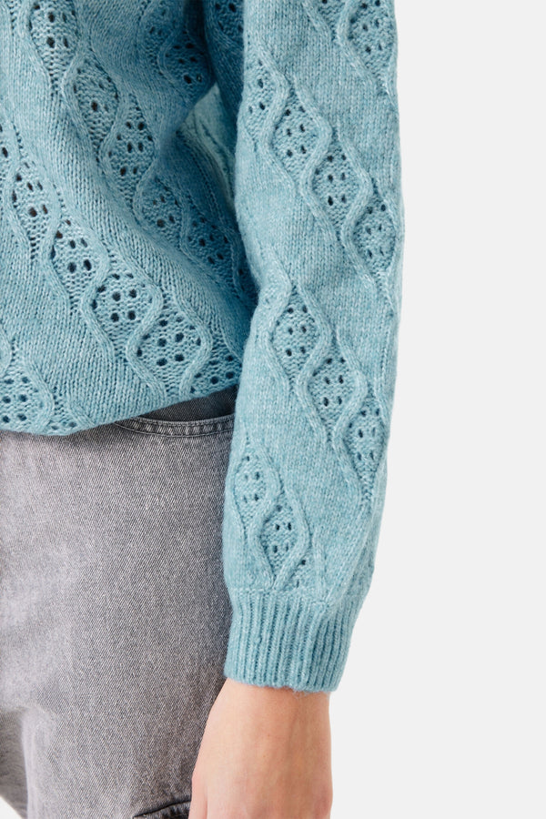 Pull col rond Bleu - GARCIA