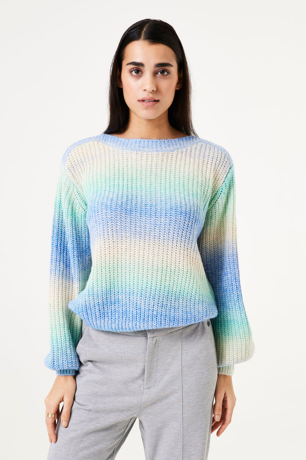 Pull col rond Bleu - GARCIA