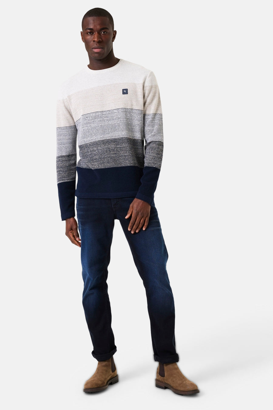 Pull col rond Bleu - GARCIA