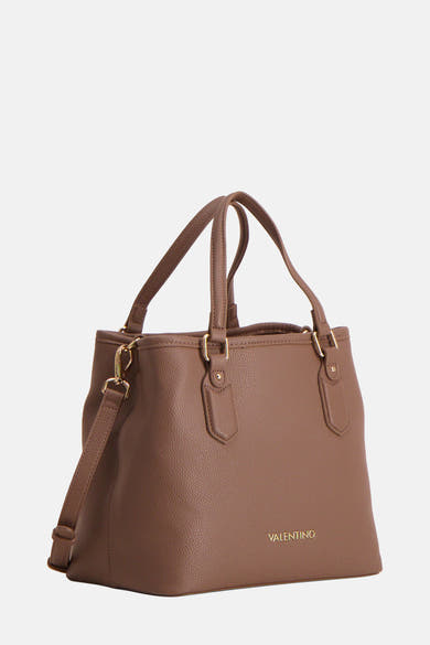 Sac à main marron en similicuir de VALENTINO BAGS avec bandoulière et finitions dorées.