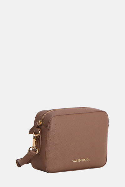 Sac à bandoulière marron de VALENTINO BAGS avec une bandoulière et une fermeture éclair dorée.