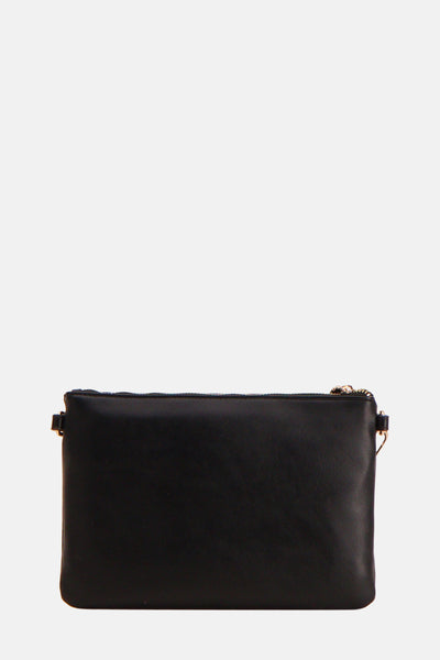 Zwarte schoudertas van VALENTINO BAGS met een gouden ritssluiting.