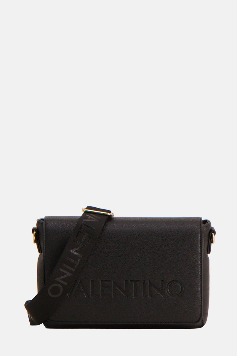 Sac à bandoulière noir de VALENTINO BAGS avec une bandoulière logotée ton sur ton.