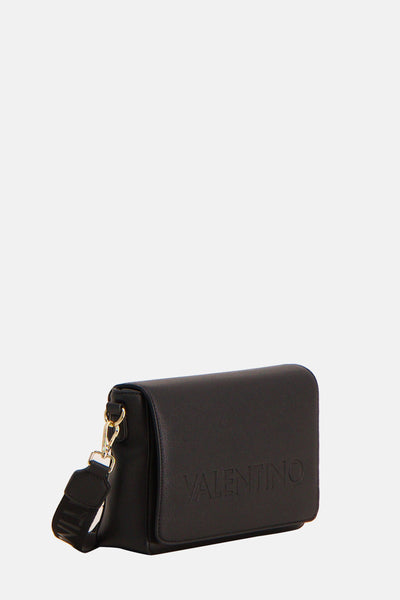 Sac à bandoulière noir de VALENTINO BAGS avec bandoulière large et logo ton sur ton.