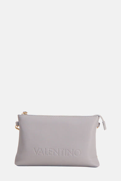 Sac à bandoulière bleu de VALENTINO BAGS avec fermeture éclair dorée et logo en relief.