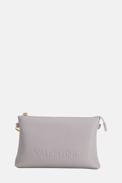 Sac à bandoulière bleu de VALENTINO BAGS avec fermeture éclair dorée et logo en relief.