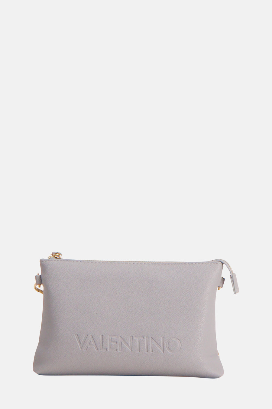 Sac à bandoulière bleu de VALENTINO BAGS avec fermeture éclair dorée et logo en relief.
