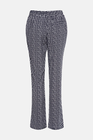 Pantalon multicolore de ZABAIONE à motif quadrillé noir et blanc, avec une taille élastiquée.