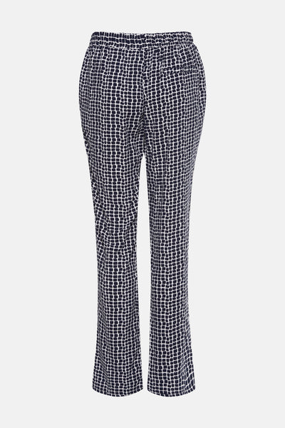 Pantalon multicolore de ZABAIONE à motif quadrillé noir et blanc, avec une taille élastiquée.