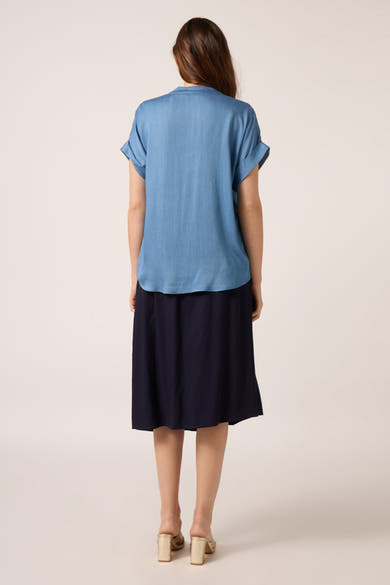 Blouse &agrave; manches courtes - bleu