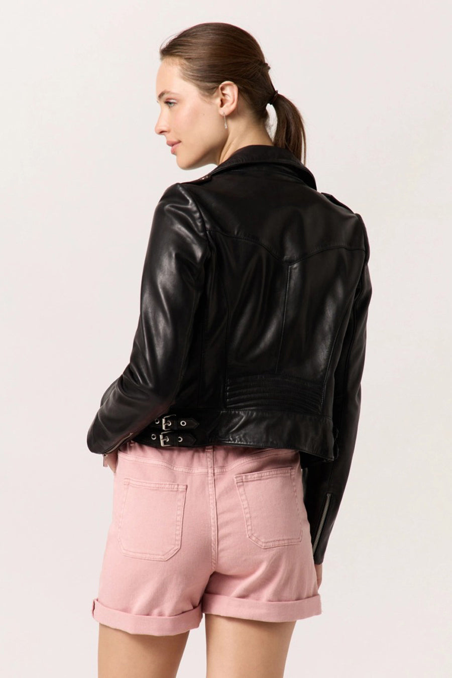 Faux leder jas - zwart
