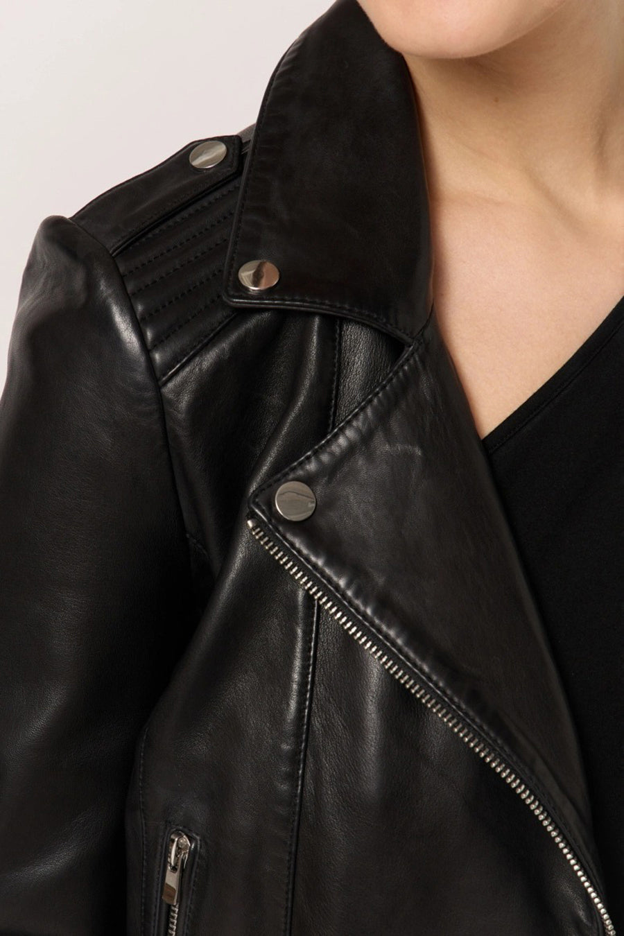 Faux leder jas - zwart