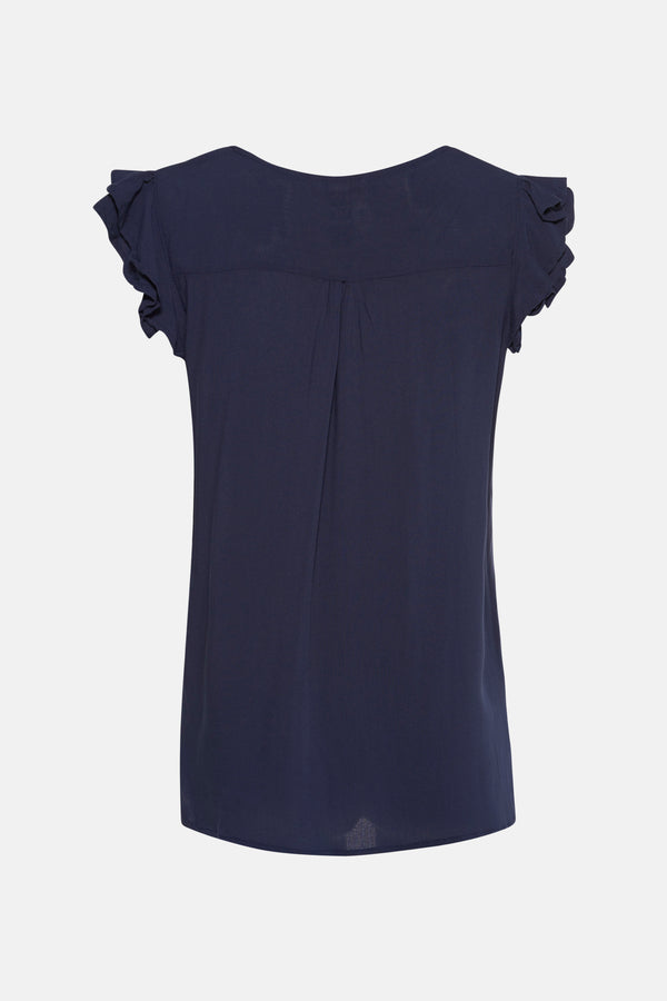 Blouse (korte mouwen) Blauw - ZABAIONE