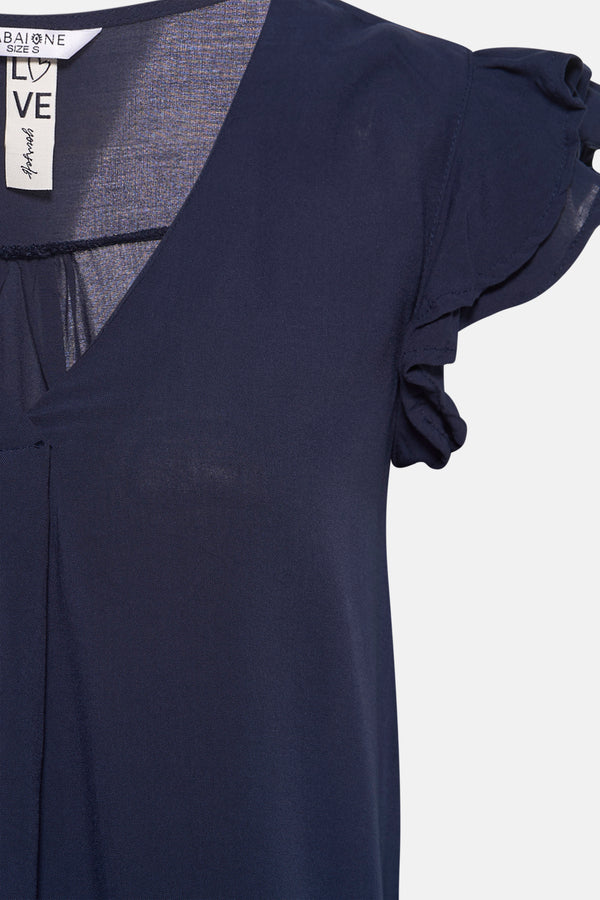 Blouse (korte mouwen) Blauw - ZABAIONE