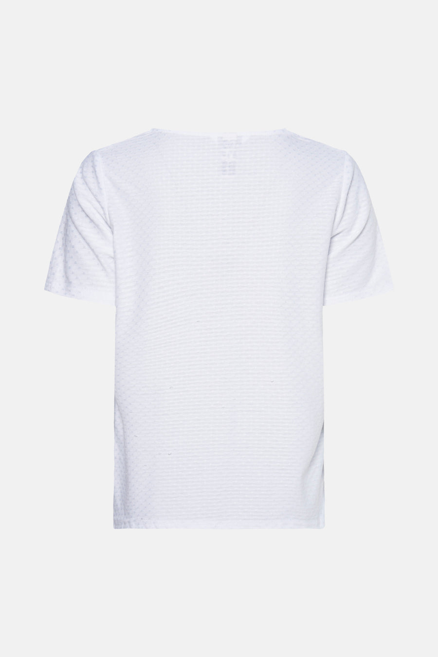 Wit T-shirt met korte mouwen van ZABAIONE, subtiel textuurpatroon, rechte en relaxte pasvorm.
