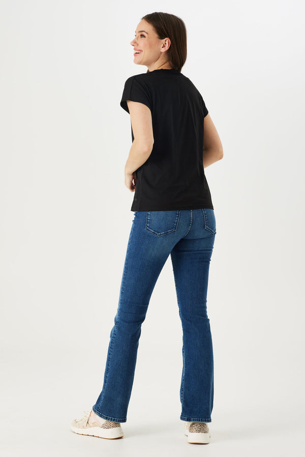 Top uni manches courtes Noir - GARCIA