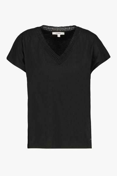 Top uni manches courtes Noir - GARCIA