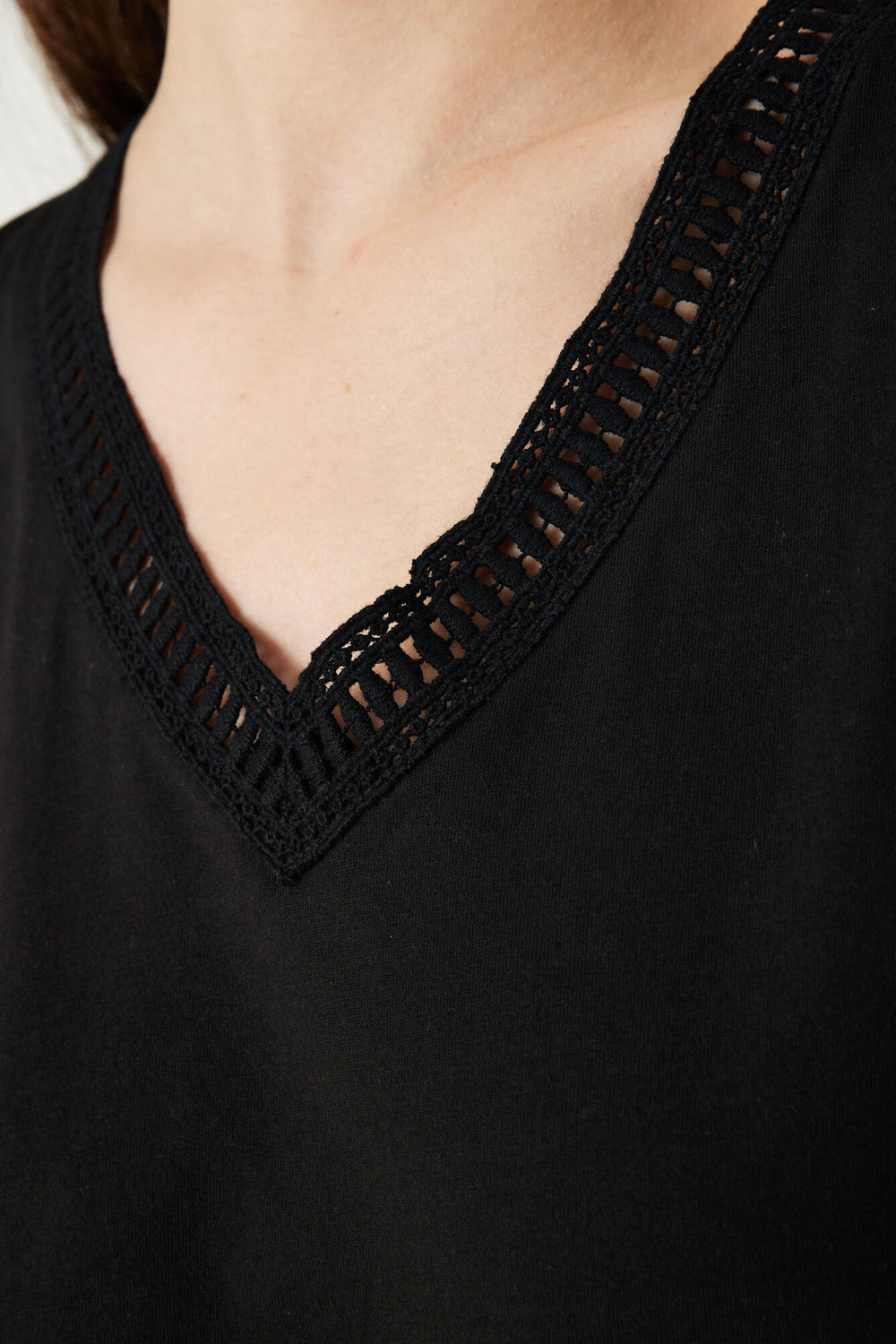 Top uni manches courtes Noir - GARCIA