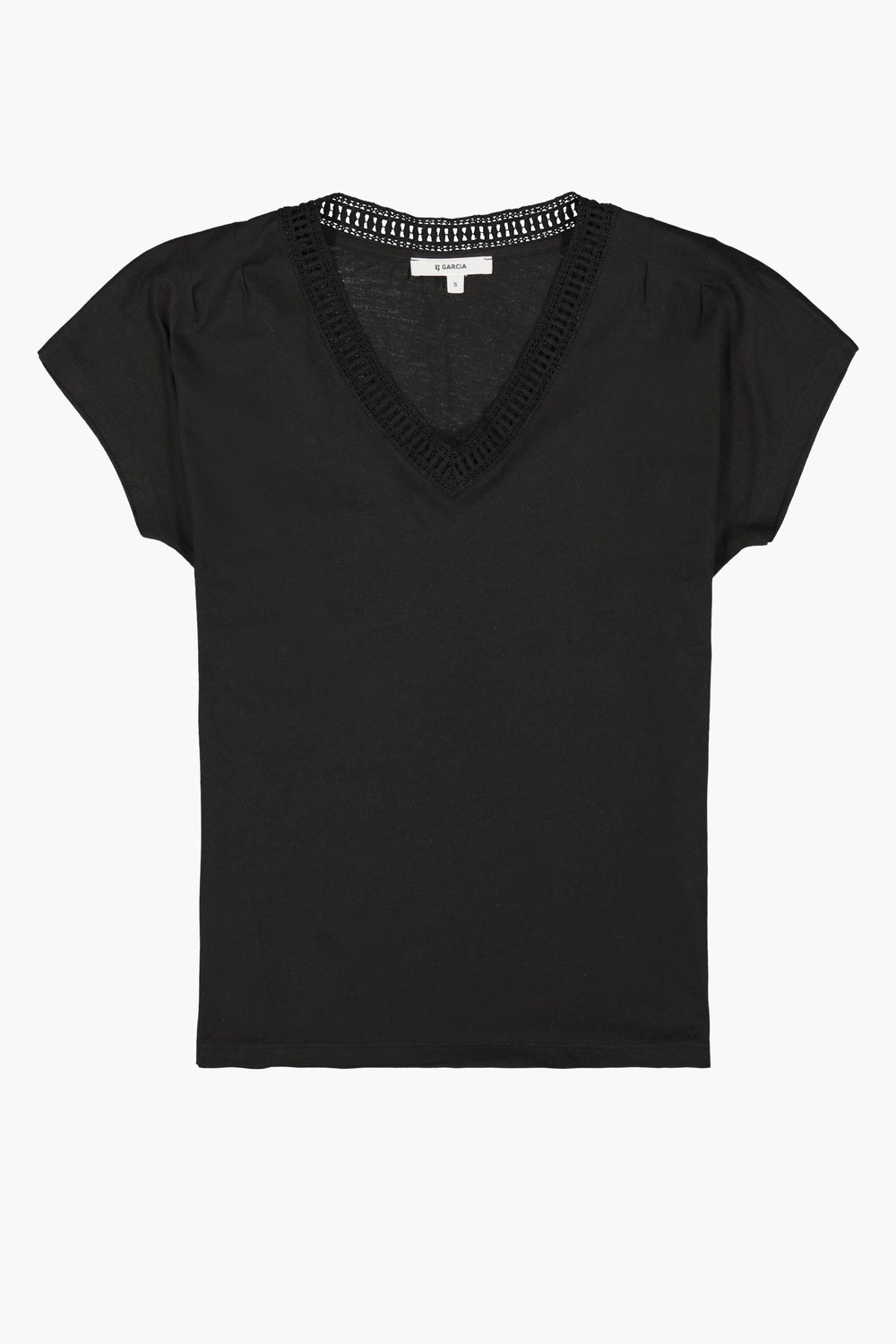 Top uni manches courtes Noir - GARCIA