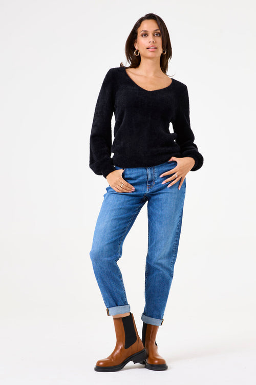 Pull col V Noir - GARCIA