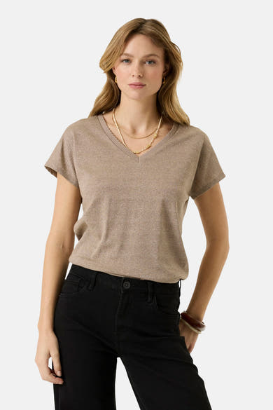 T-shirt à manches courtes - beige