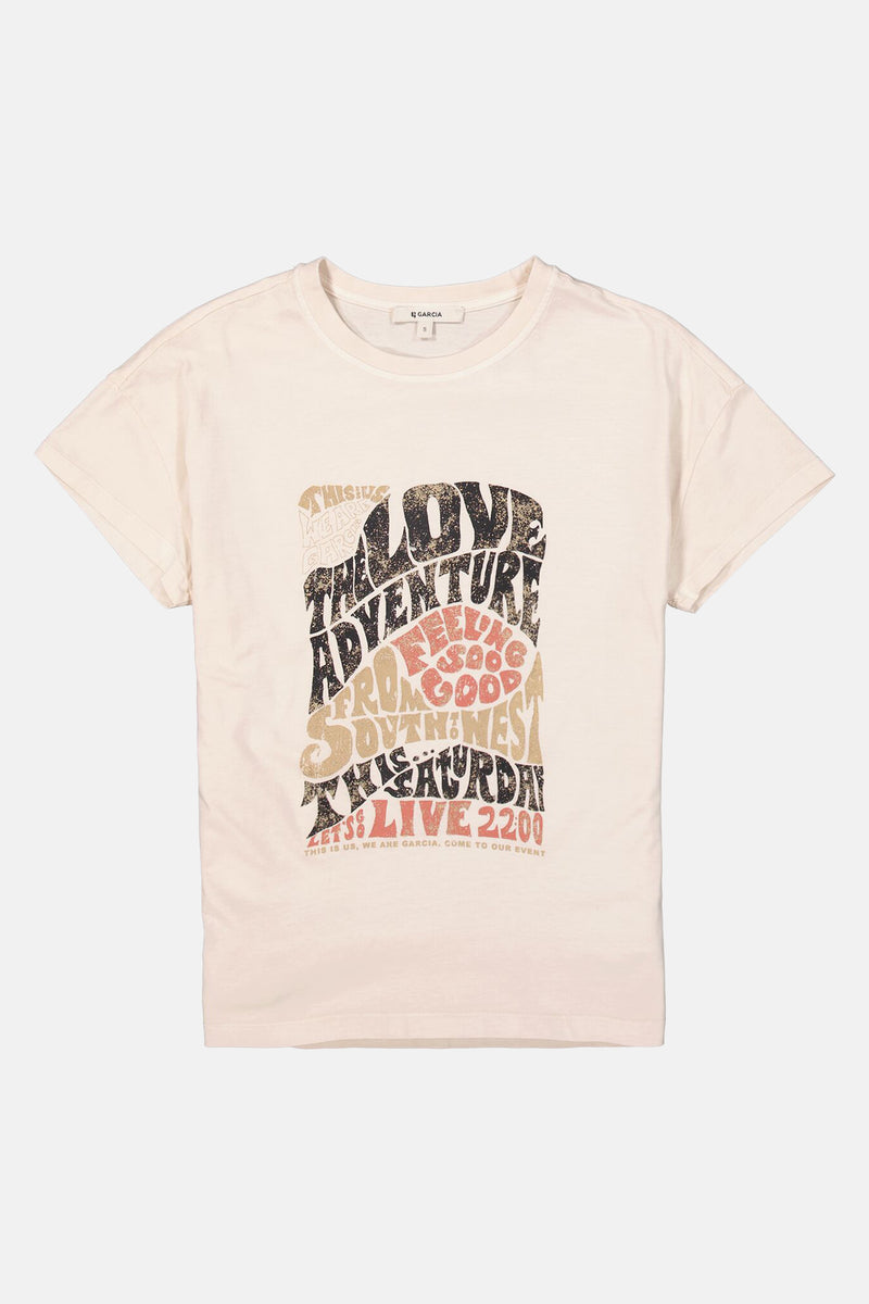 T-shirt met korte mouwen - ecru