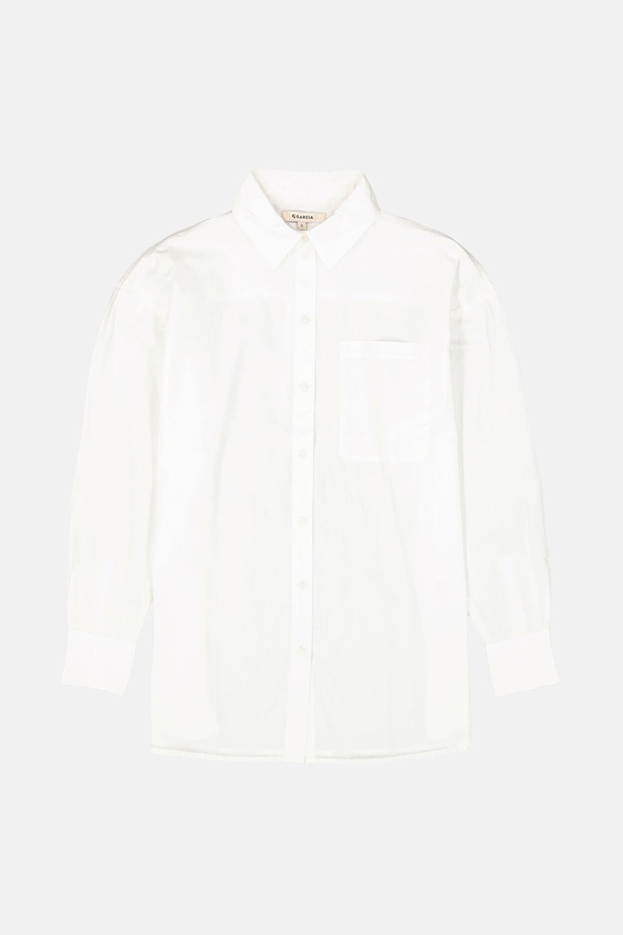 Chemisier blanc à manches longues de GARCIA, avec une poche poitrine et une coupe classique.