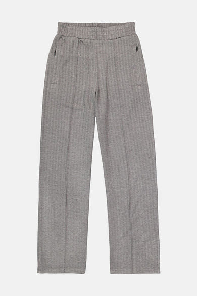 Grijze broek van GARCIA, met een visgraatpatroon en een elastische tailleband.