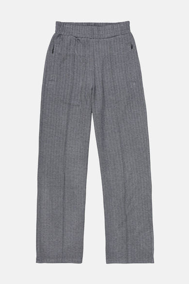Pantalon gris de GARCIA, avec une texture à chevrons, une taille élastiquée et des poches latérales.