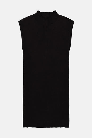 T-shirt noir à manches courtes de GARCIA, en maille côtelée.